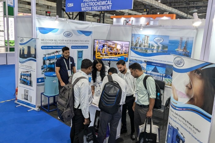 Group discussion at Prstine Water display in IFAT 2025